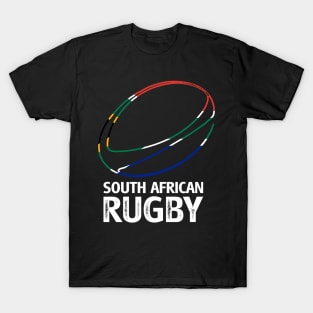 Rugby Ball South Africa Flag T-Shirt